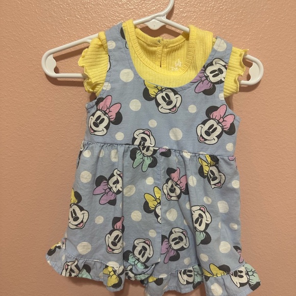 Baby Girl Summer  Dress In Blended Stuff Minnie Mouse Printed Design Yellow Color main image 0
